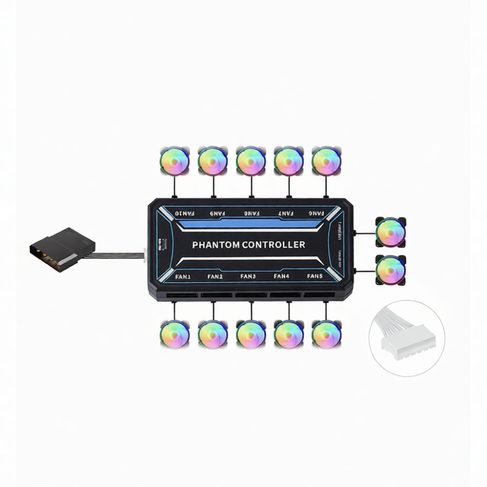 Case Fan Controller - Computer Cooling Fan Hub Remote Control