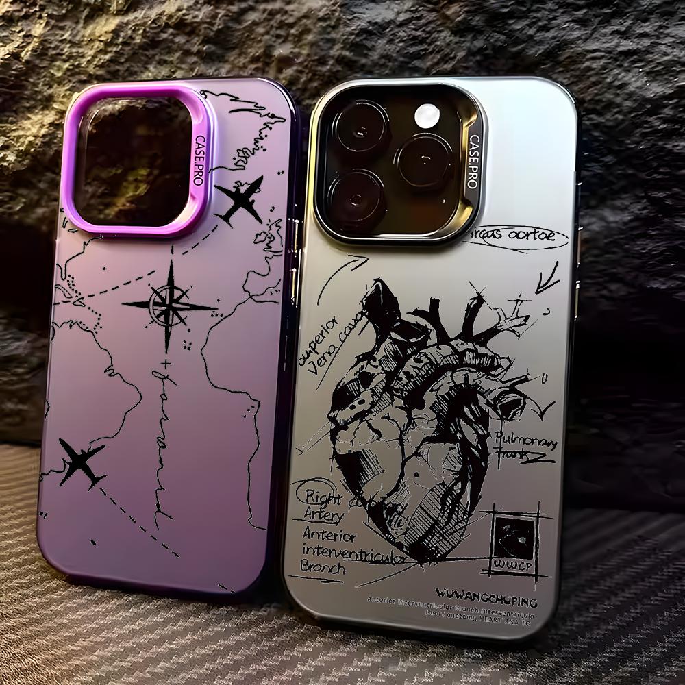 Matte Pc Case - Sketch Heart Anatomy Phone Case For