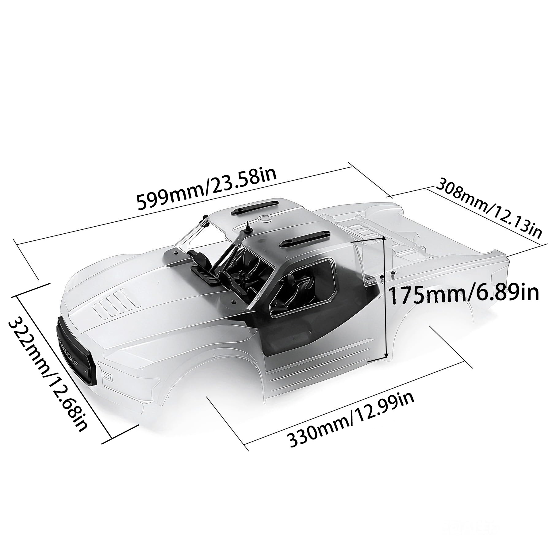 1:10 Short Course Truck PC Bod - Pc Chassis 评论和价格